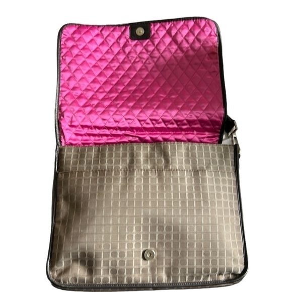 Anika Crossbody Messenger Bag in Walnut Brown with Hot Pink Quilted Lining - Picture 8 of 16